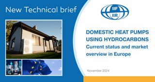 IIR publishes a new Technical Brief: Domestic heat pumps using hydrocarbons - Current status and market overview in Europe