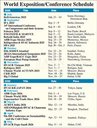 World Exposition/Conference Schedule - 2025.05