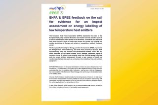 EHPA & EPEE’s feedback on impact assessment on energy labelling of low temperature heat emitters