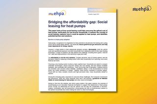 EHPA position on social leasing for heat pumps