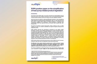 EHPA position on the simplification of heat pump-related product policy