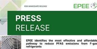 EPEE identifies the most effective and affordable pathway to reduce PFAS emissions from F-gas refrigerants