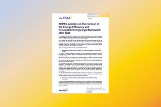 Post-2030 Energy Efficiency and Renewable Energy legal framework: EHPA’s position